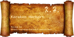Kerekes Herbert névjegykártya